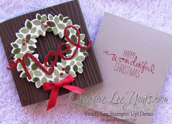 wondrous wreath gift card holder by wendy lee, creativeleeyours, Stampin' Up!, Christmas