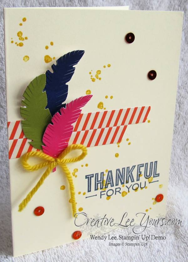 October 2014 Paper Pumpkin Sweet As Pie Kit by wendy lee, Stampin' Up!, #creativeleeyours, thank you card