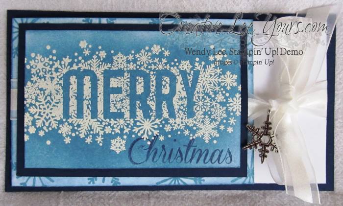 Merry Christmas Gift Card Holder by Wendy Lee, Seasonally Scattered, #creativeleeyours, Stampin Up