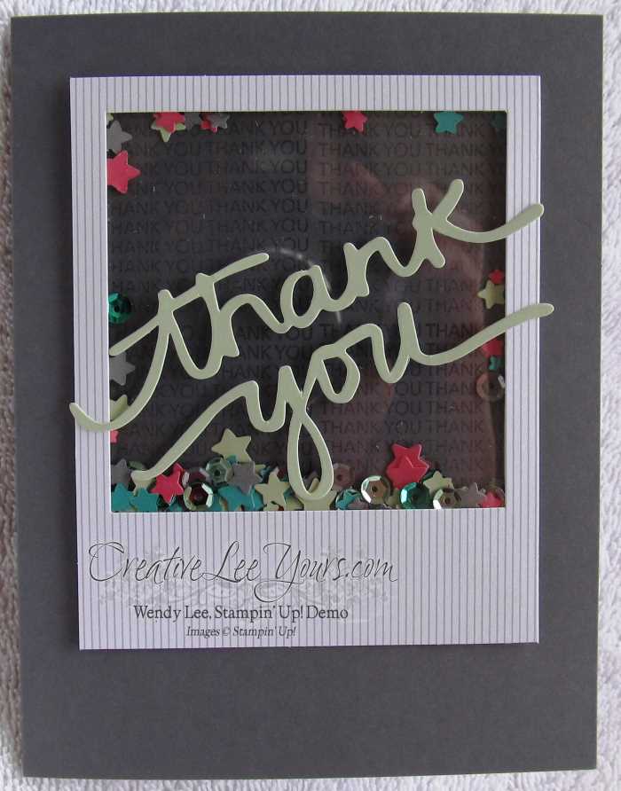 December 2014 All Shook Up Paper Pumpkin by Wendy Lee, #creativeleeyours, Stampin' Up!, thank you card
