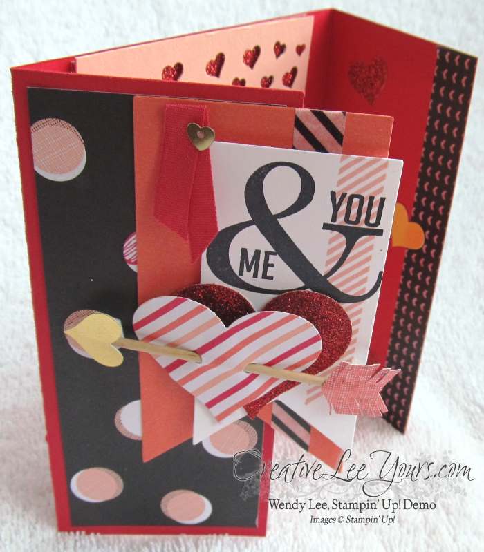 You & Me Peek a Boo Valentine by Wendy Lee, #creativeleeyours, Stampin' Up!, Valentine card