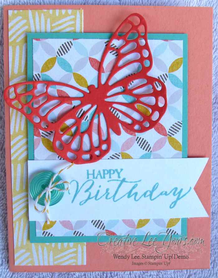 Birthday Butterfly by Wendy Lee, #creativeleeyours, Stampin' Up!, #SAB2015, Butterflies Thinlints, Cards