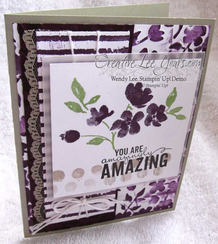 Amazingly Amazing by Wendy Lee, #creativeleeyours, Stampin' Up!, Painted Petals, Thank You Card