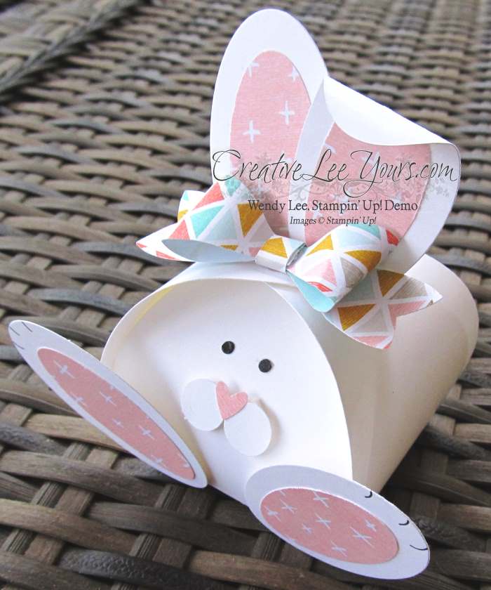 Curvy Keepsakes Easter Bunny by Wendy Lee, #creativeleeyours, Stampin' Up!, Bow builder punch