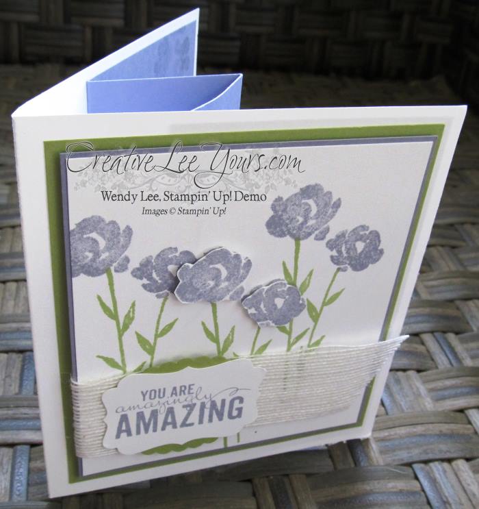 Painted Petals Pop-Up Book Card by Wendy Lee, #creativeleeyours, Stampin' Up!, May 2015 FMN class, Painted Petals Stamp Set