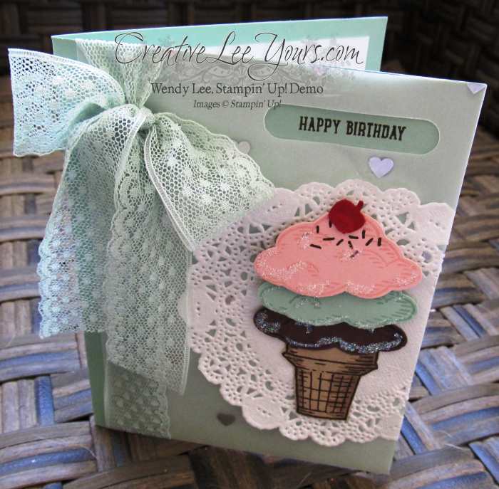 Ice Cream Sprinkles by Wendy Lee, #creativeleeyours, sprinkles of life stamp set, stampin' up!, birthday card