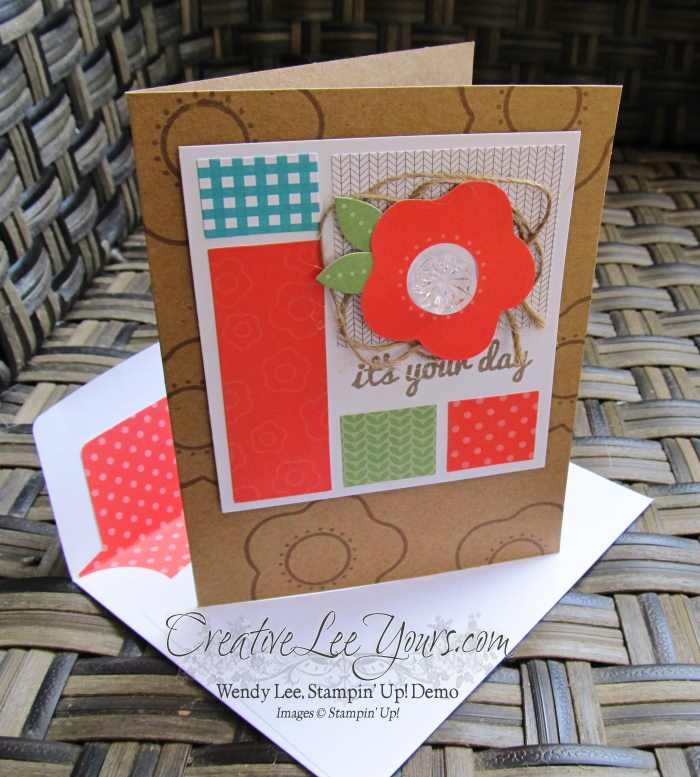 June 2015 Paper Pumpkin Happy Thoughts by Wendy Lee, #creativeleeyours, Stampin' Up!, It's your day card