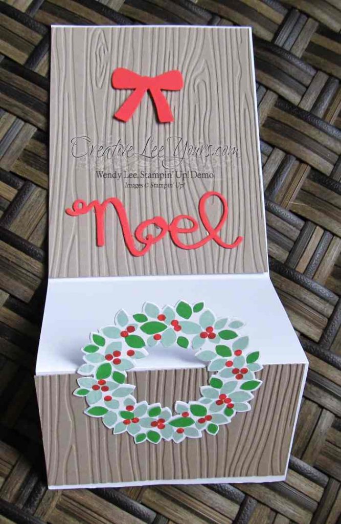 Christmas Wreath Easel Card by Robin Reid, #creativeleeyours, Stampin' Up!, Diemonds team swap