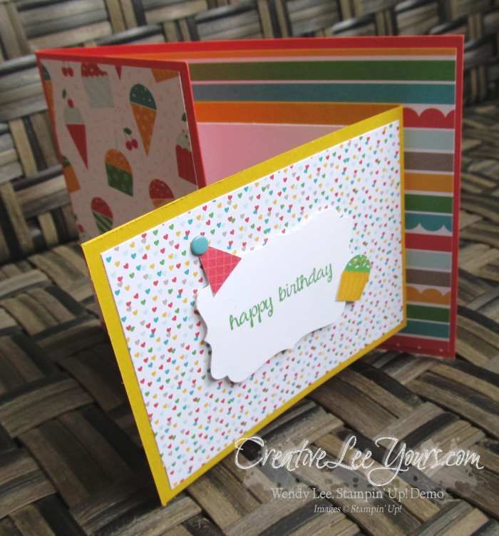 Happy Birthday Flip card, #creativeleeyours, Stampin' Up!, Diemonds team swap