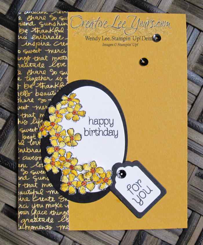 Birthday Blossoms by Sheila Tatum, #creativeleeyours, Stampin' Up!, Diemonds team swap