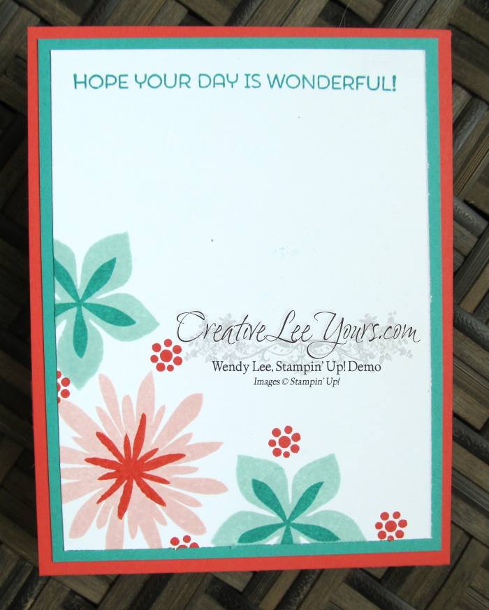 Flower patch step panel by wendy lee, #creativeleeyours, Stampin' Up!, FMN July 2015