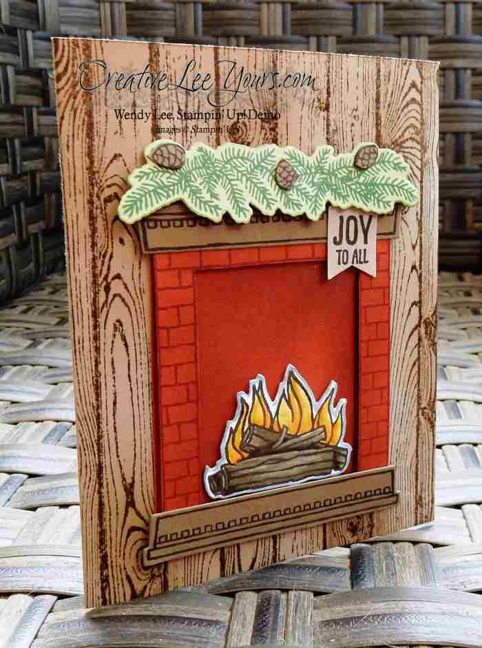 Festive Fireplace by Wendy Lee, #creativeleeyours, Stampin' Up!,Christmas Card