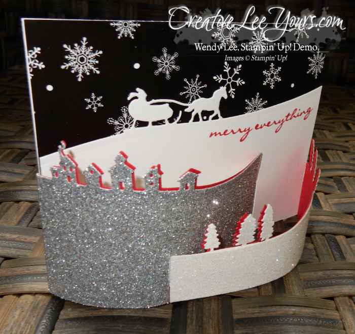 Bendi Sleigh Ride Card by Wendy Lee, #creativeleeyours, Stampin' Up!, Oct 2015 FMN class, Sleigh ride edgelits, Christmas