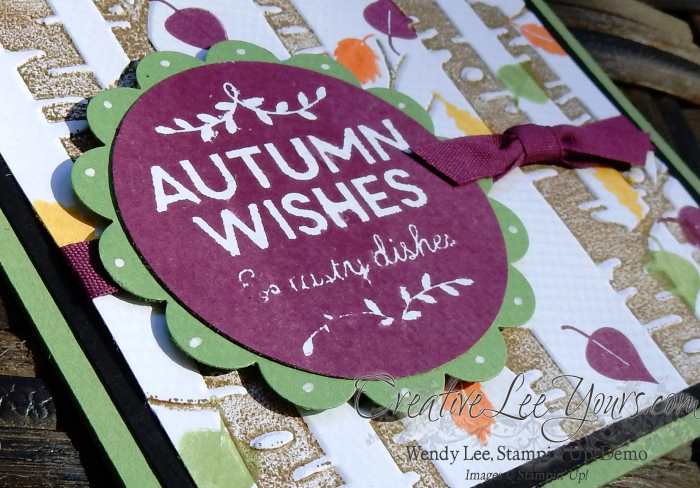 Autumn Wishes by Belinda Rodgers, #creativeleeyours, Stampin' Up!, Woodland embossing folder, among the branches
