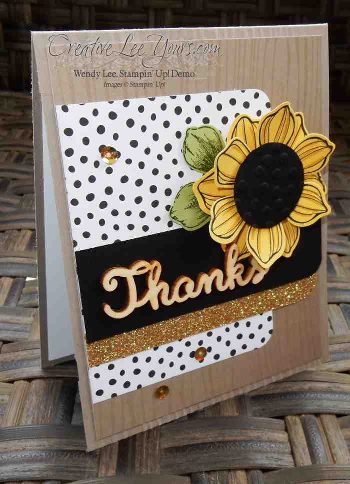Beautiful Bunch Sunflower by Wendy Lee, #creativeleeyours, Stampin' Up!, December 2015 FMN class, hand made card