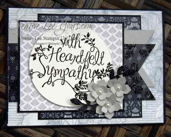 Heartfelt sympathy by wendy lee, #creativeleeyours, Stampin' Up!, December 2015 FMN class, hand made card