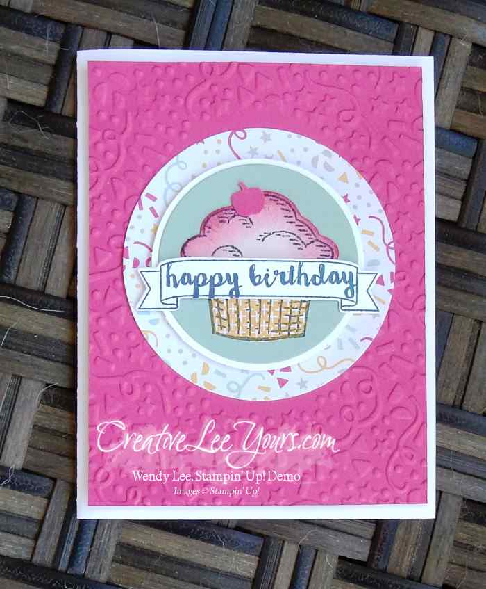 Sprinkles of Life Birthday Cupcake by Wendy Lee, #creativeleeyours, Stampin' Up!, FMN March 2016 class