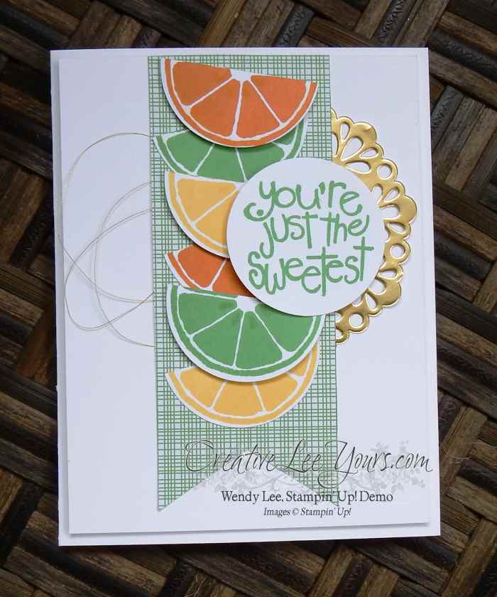 You're Just the Sweetest by Wendy Lee, #creativeleeyours, Stampn' Up!, Apple of my Eye stamp set, Diemonds team meeting