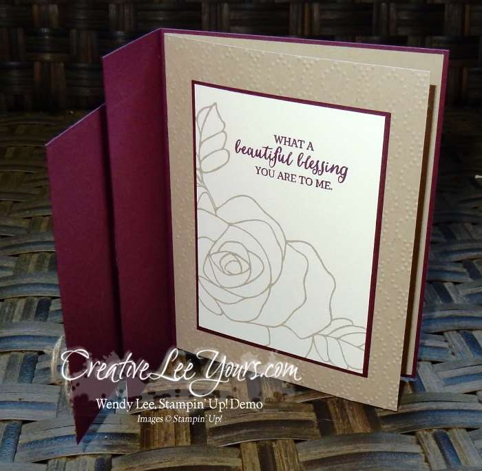 Double Front Fold by Wendy Lee, #creativeleeyours, Stampin' Up!, Mothers day card, Rose Wonder stamp set, Rose Garden thinlits