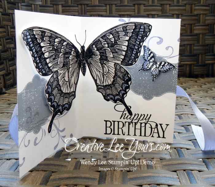 Swallowtail Popup by Wendy Lee, #creativeleeyours, Stampin' Up!, May 2016 FMN class, Everything Eleanor, birthday card