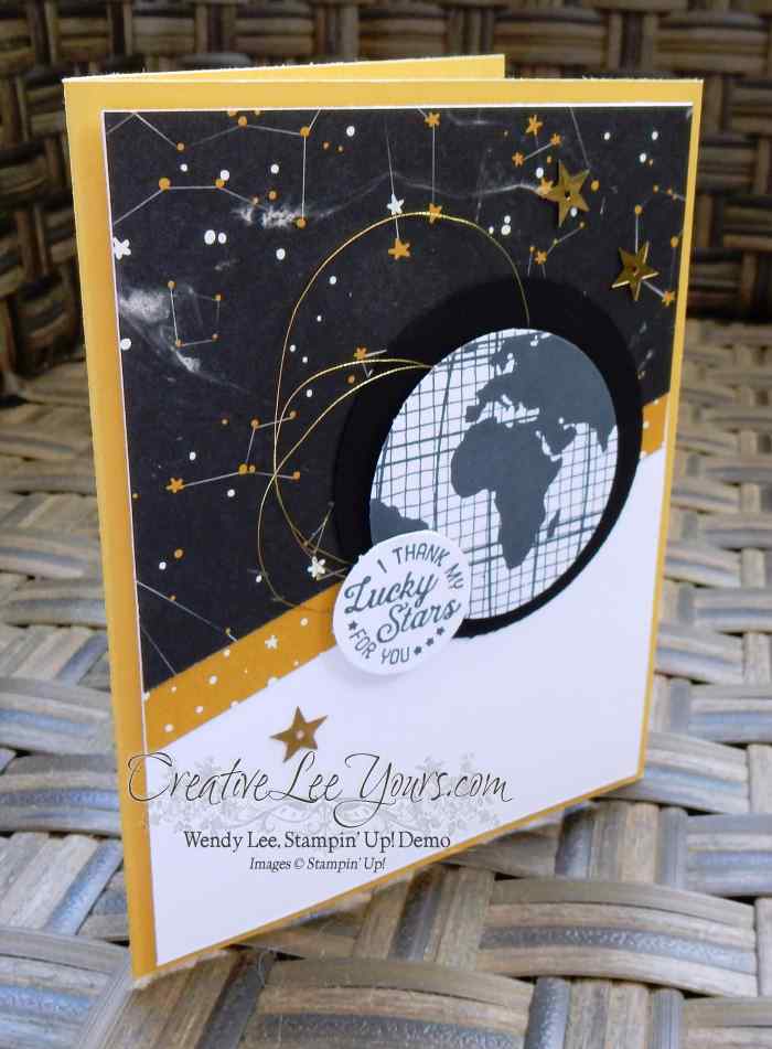 Lucky Stars by Wendy Lee, #creativeleeyours, Stampin' Up!, Going Global stamp set, Masculine card