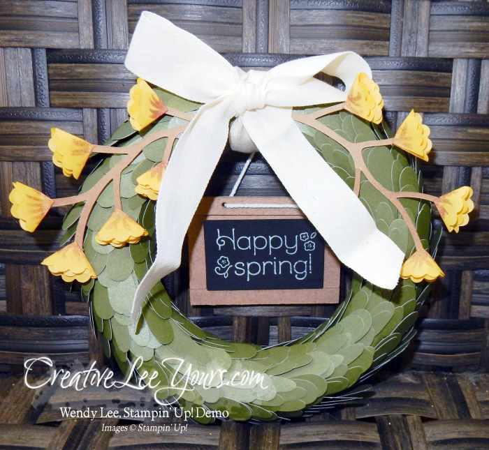 April 2016 Paper Pumpkin Lovely Little Wreath Kit by Wendy Lee, #creativeleeyours, Stampin' Up!, home decor