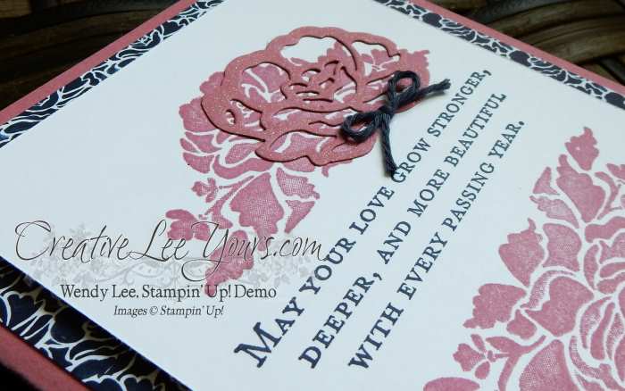 Floral Phrases by Wendy Lee, Floral Phrases stamp set, Stampin Up, Stamping, #creativeleeyours, Love, Wedding, hand stamped card