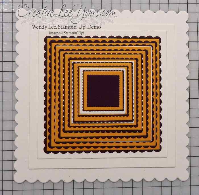 Layering Squares by Wendy Lee, Stampin Up, framelits, #creativeleeyours