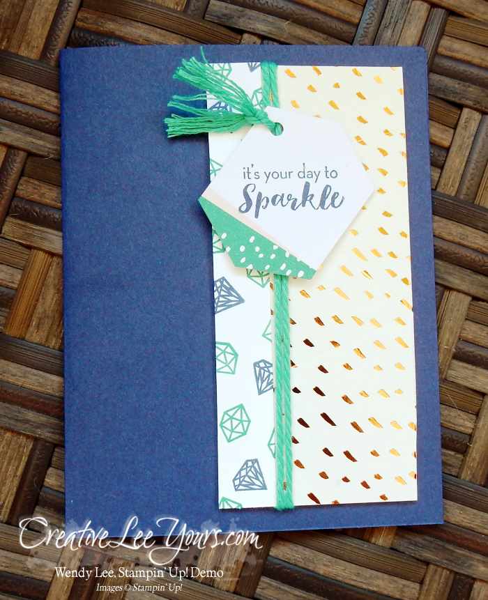 Paper Pumpkin July 2016 What a Gem Kit by Wendy Lee, Stampin Up, hand made cards, #creativeleeyours, birthday