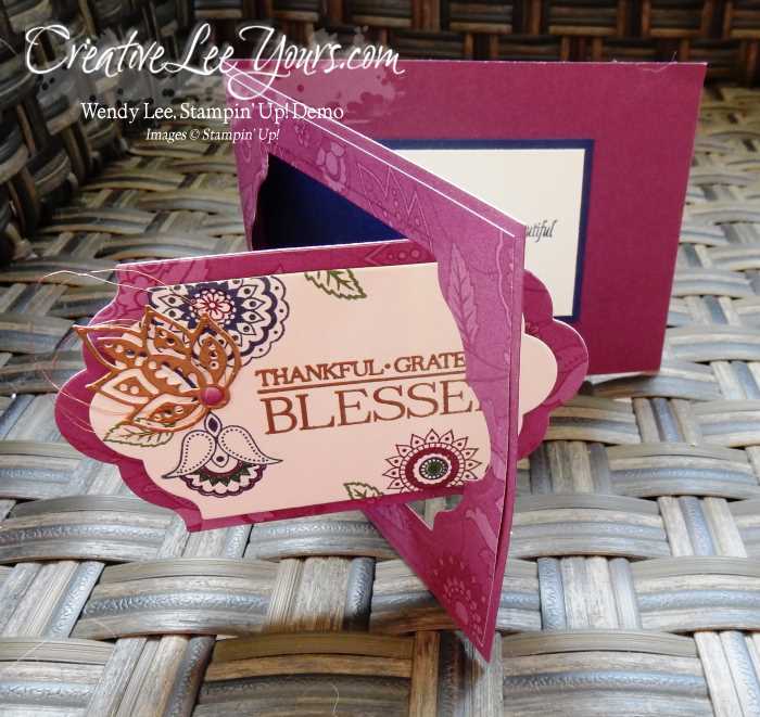 Paisley Labels Z Fold by Wendy Lee, Stampin Up, Paisleys & Posies stamp set, Paisley Framelits, Lots of Labels Framelits, #creativeleeyours, Hand Made Cards, September 2016 FMN class
