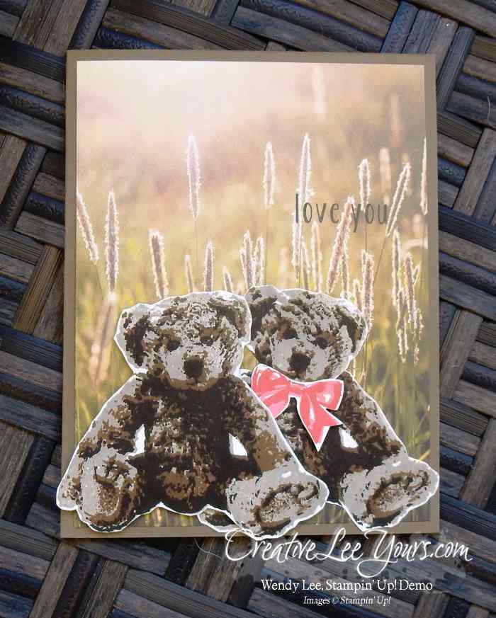 Love you Beary Much by Wendy lee, Stampin Up, serene scenery designer series paper stack, baby bear stamp set, #creativeleeyours, handmade cards