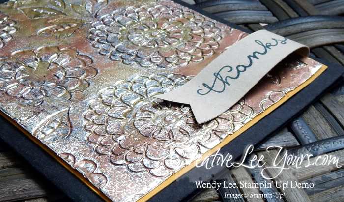 Embossing with Foil by Wendy Lee, Stampin Up, #creativeleeyours, lovely lace embossing folder, cottage greetings stamp set, Embossing, Hand Made Cards