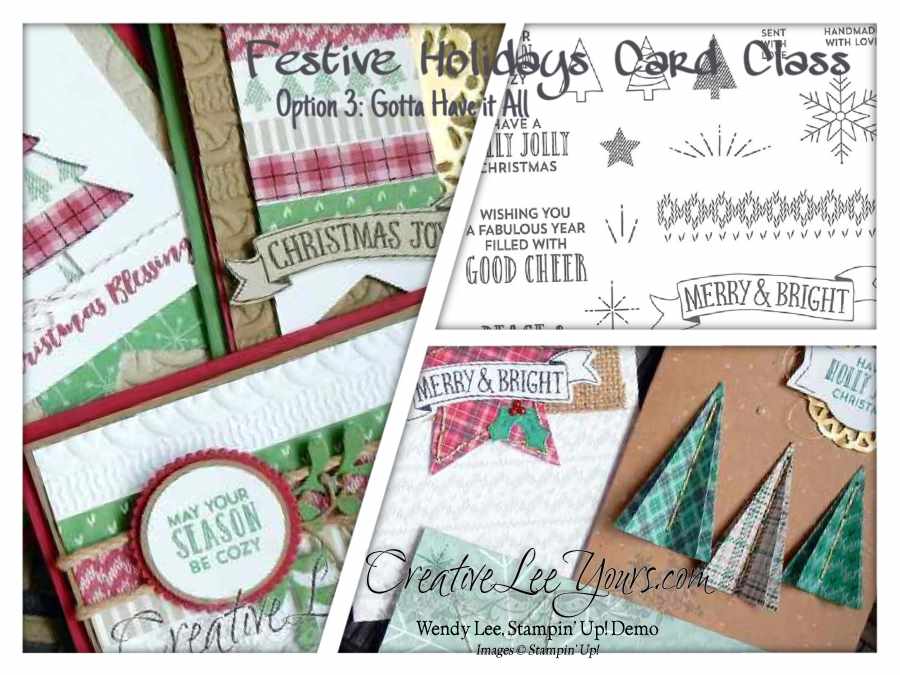 Festive Holidays Card Class by Wendy Lee, Stampin Up, Stitched with cheer stamp set, Layering circles Framelits, pretty pines Thinlits, cable knit embossing folder, #creativeleeyours, Hand Made Christmas Cards