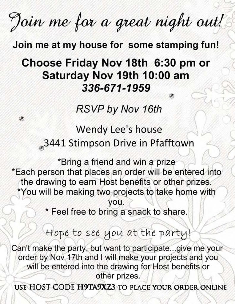 2016-workshop-flyer, holiday party, Stampin Up, #creativeleeyours, Wendy Lee