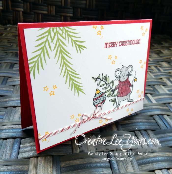 Merry Christmouse by Betsy Batten, Stampin' Up!, #creativeleeyours, diemond team swap, watercoloring, merry mice stamp set, hand made christmas card