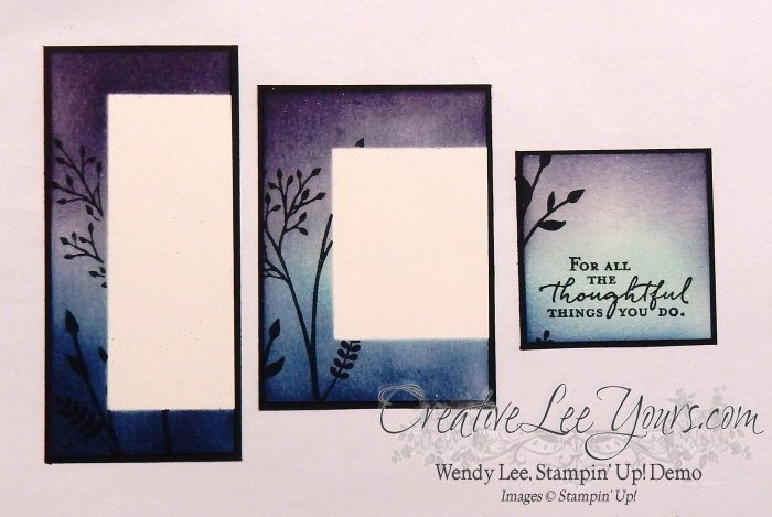 Offset Triple Stamping by Wendy Lee, Stampin Up, technique, burnishing, #creativeleeyours, Jar of Love stamp set, Floral Phrases stamp set, Watercolor Wishes stamp set, #onstage2016,#InternationalProjectHighlights, hand stamped thank you card
