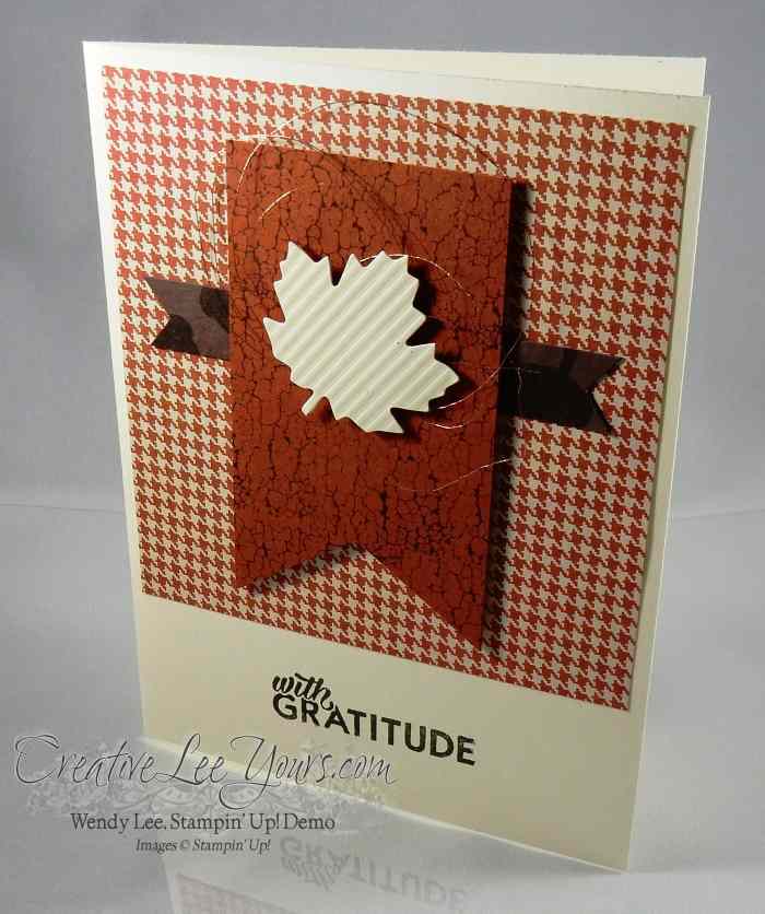 With Gratitude by Wendy Lee, Stampin' Up!, Hand made card, #creativeleeyours, October 2016 paper pumpkin seasons of gratitude kit