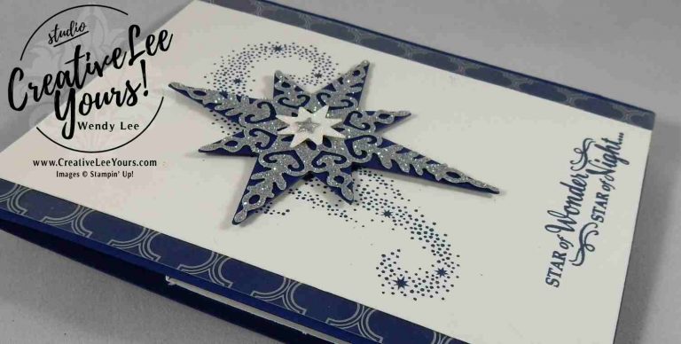 Pop-Up Panel Star of Light by Wendy Lee, Stampin Up, Star of Light stamp set, Starlight Thinlits, #creativeleeyours, Hand Made Christmas Cards