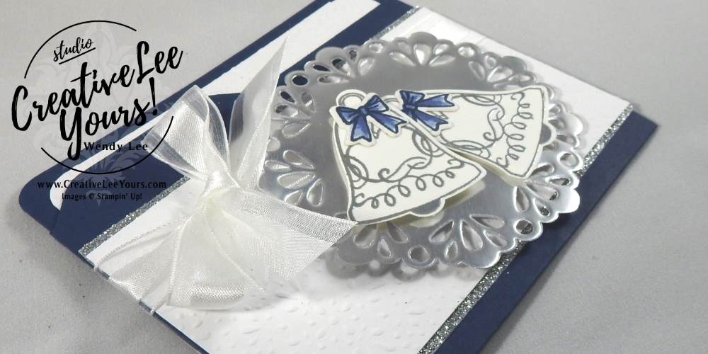 Wedding Bells Gift card holder by Wendy Lee, Stampin Up, mini file folder, seasonal bells stamp set, hand made, #creativeleeyours