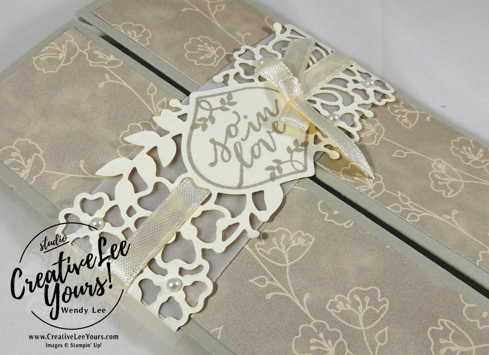 5 Panel Fancy Fold by Wendy Lee, Stampin Up, #creativeleeyours, Falling for youstamp set, So in love stamp set, so detailed thilits, January 2017 FMN class