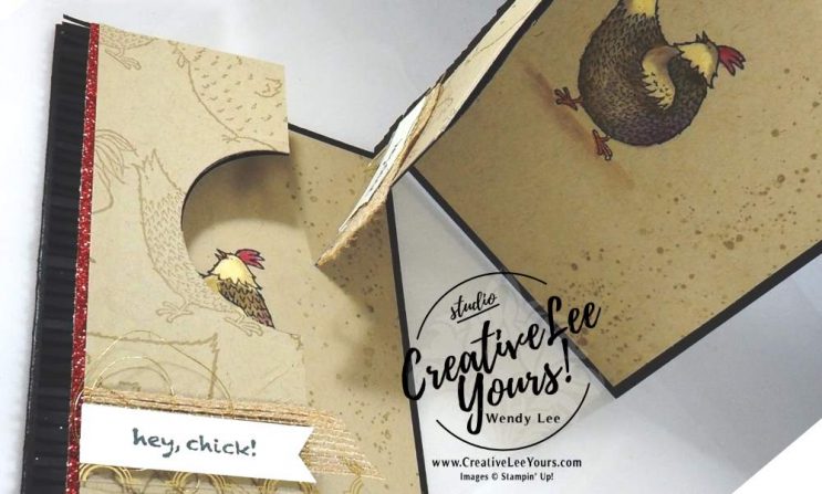 Cut Out Window Fun Fold by Wendy Lee, Stampin Up, #creativeleeyours, Hey Chick stamp set, #SAB2017, hand made card