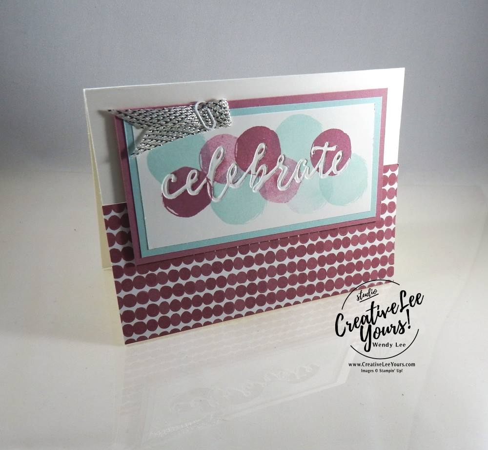 Happy Celebrations by Stephanie Daniel, Stampin Up, #creativeleeyours,creatively yours, Celebrations Duo embossing folder, Diemonds team swap