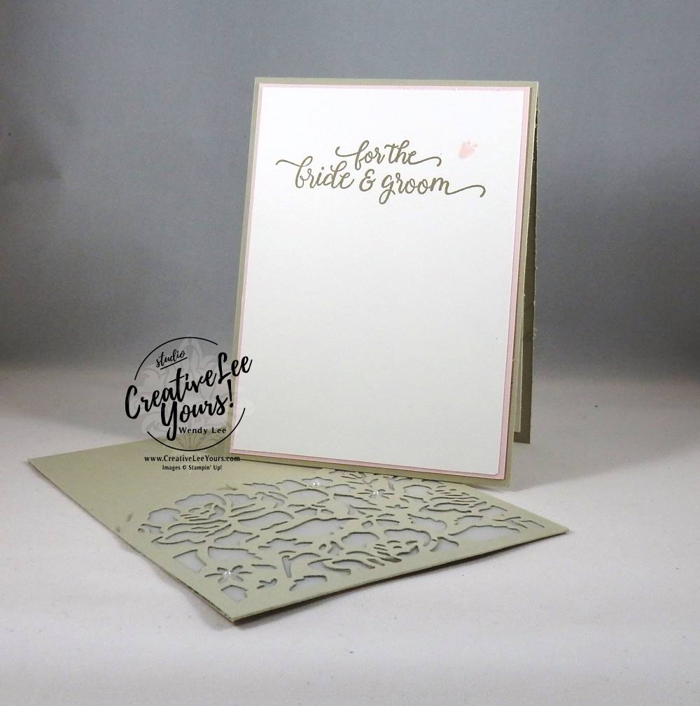 Detailed Floral Wedding by Wendy Lee, Stampin Up, #creativeleeyours, creatively yours, kylie bertucci international highlights, falling for you stamp set, detailed floral thinlits, hand made wedding card, anniversary
