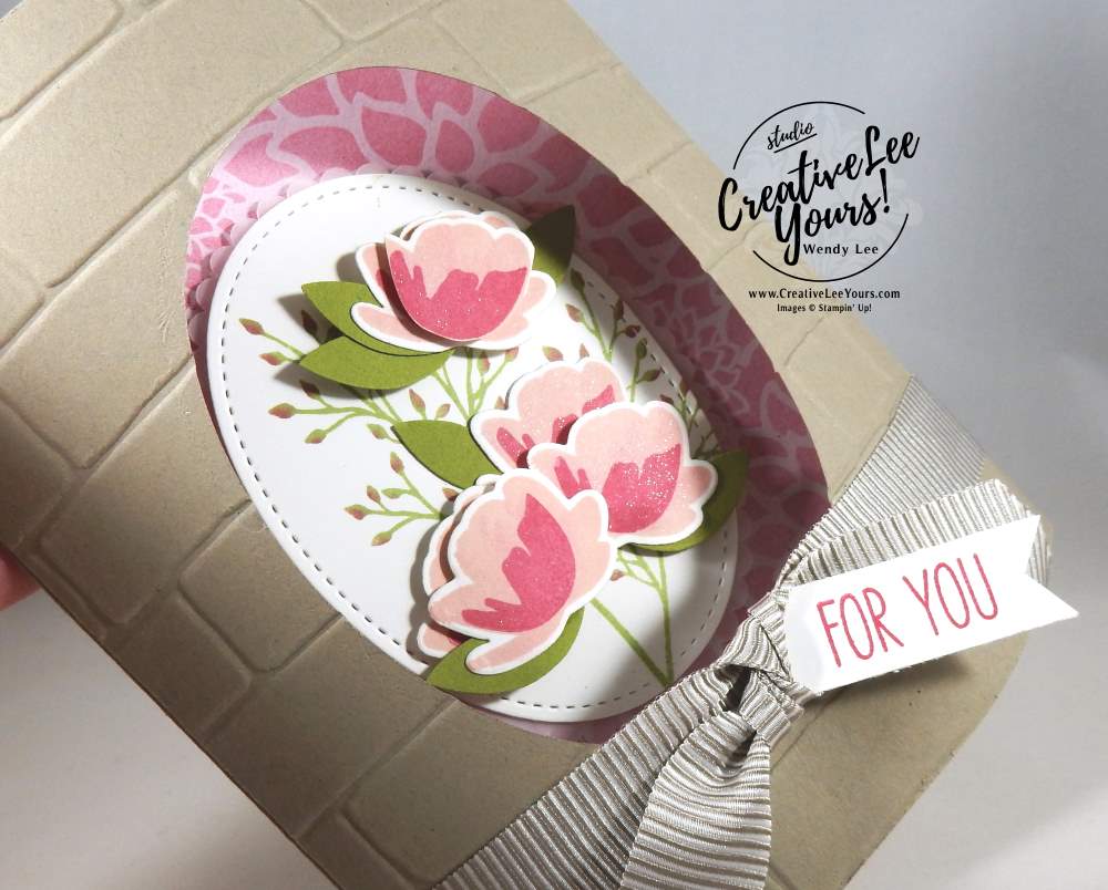 Domed Front Window Card by Wendy Lee,Stampin Up, #creativeleeyours, creatively yours, April 2017 FMN class, Jar of Love Stamp set, Greatest Greeting stamp set, everyday jars framelits, layering ovals framelits,emboss resist technique, mothers day card