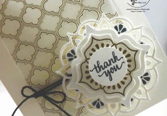 Eastern Medallion Thank You by Wendy Lee, Eastern Beauty stamp set, eastern medallion Thinlits, eastern palace bundle, stampin up, #creativeleeyours, creatively yours, handmade thank you card