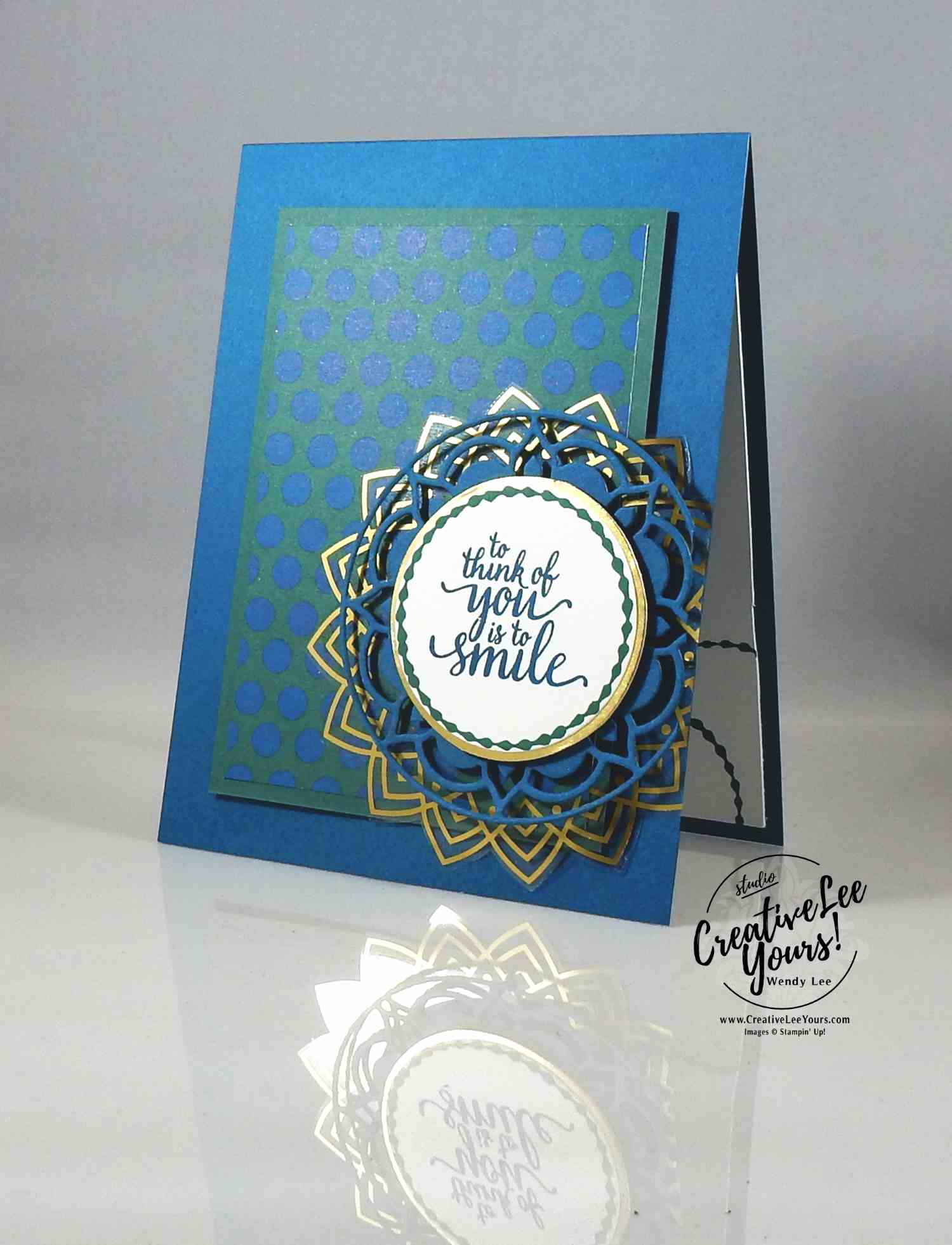 Denim and Gold Medallion ,Eastern Medallion, Eastern Beauty stamp set, eastern medallion Thinlits, eastern palace bundle, stampin up, #creativeleeyours, creatively yours, handmade card