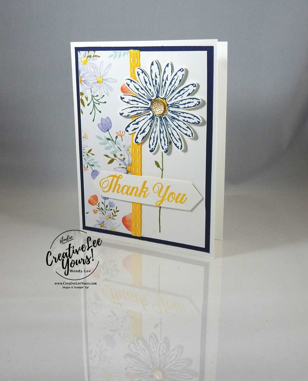 Daisy Thank You by Betsy Batten, Daisy Delight stamp set,daisy punch, diemond team swap, Stampin Up, handmade card, stamping,rubber stamps