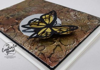 Tarnished Foil Butterflies by Wendy Lee, Stampin Up,stamping, rubber stamps, handmade card, fluttering, move me thinlits, butterflies thinlits, diemonds team meeting