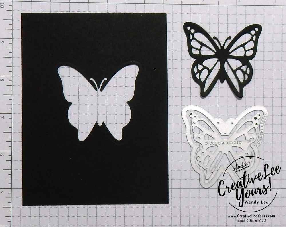 Tarnished Foil Butterflies by Wendy Lee, Stampin Up,stamping, rubber stamps, handmade card, fluttering, move me thinlits, butterflies thinlits, diemonds team meeting