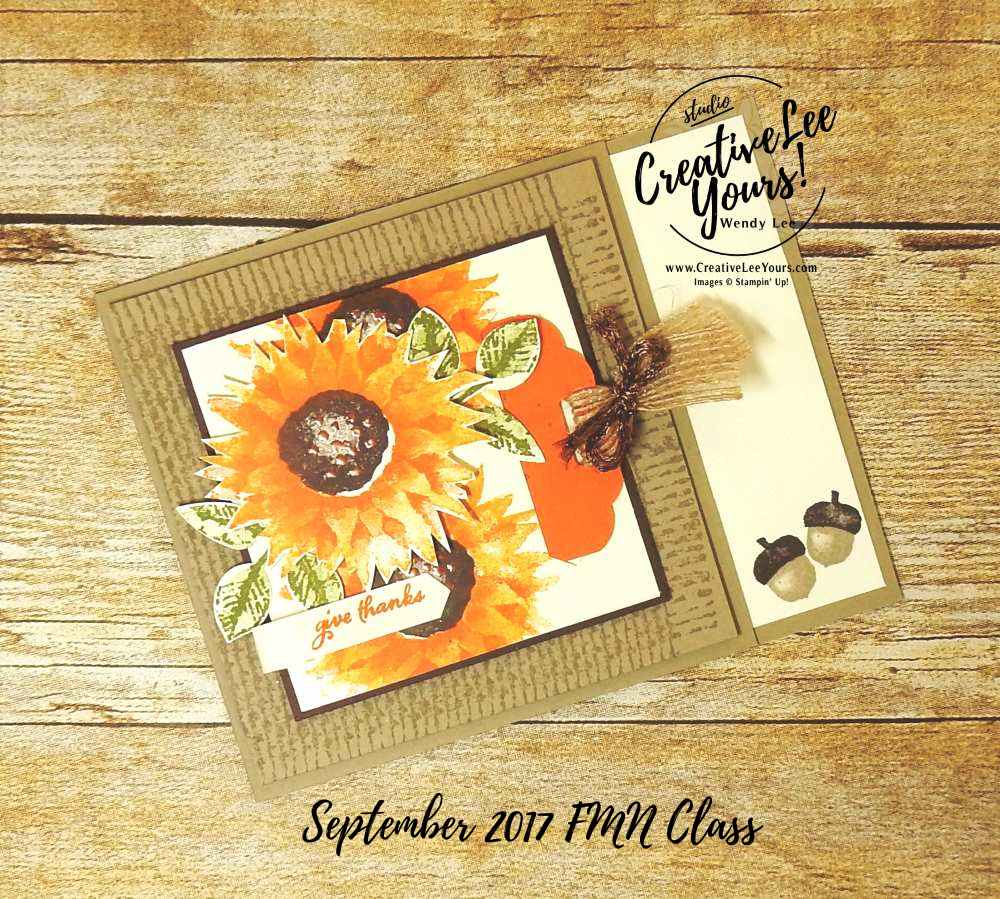 Painted Harvest Thankful Tag with Wendy Lee, Stampin Up, #creativeleeyours, September 2017 FMN class, fall card, hand made, stamping,rubber stamps
